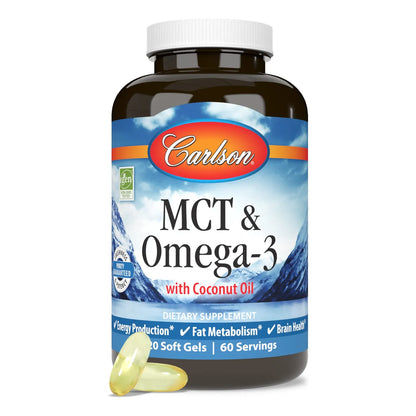 Aceite De Coco MCT Omega 3 Con Acidos Caprilicos Y Capricos EPA DHA 120 Capsulas