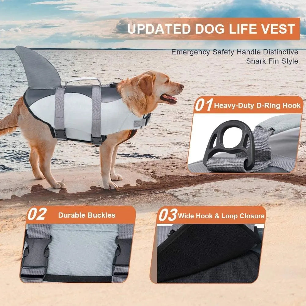 Chaleco Salvavidas Para Perros Tiburon Talla S Importado Seguro Y Elegante