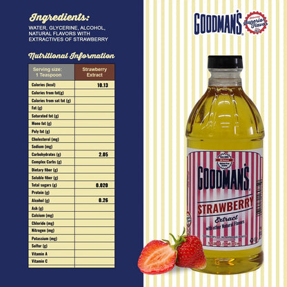 Extracto Natural De Fresa Goodmans Bajo En Calorias Y Sin Gluten