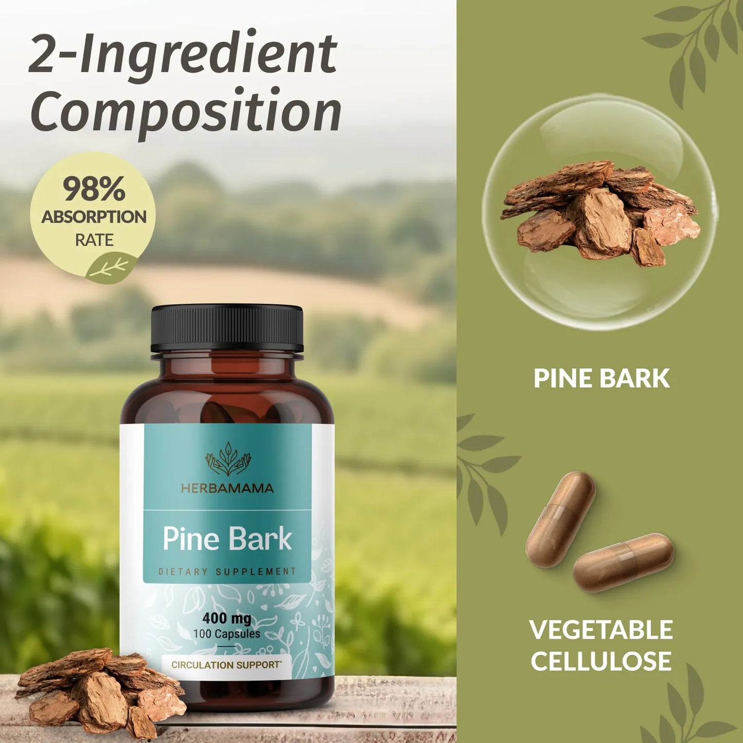 Capsulas Extracto Corteza Pino Maritimo Frances 400 Mg Antioxidante Vegano Sin Omg 100 Unidades
