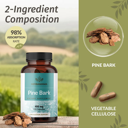 Capsulas Extracto Corteza Pino Maritimo Frances 400 Mg Antioxidante Vegano Sin Omg 100 Unidades