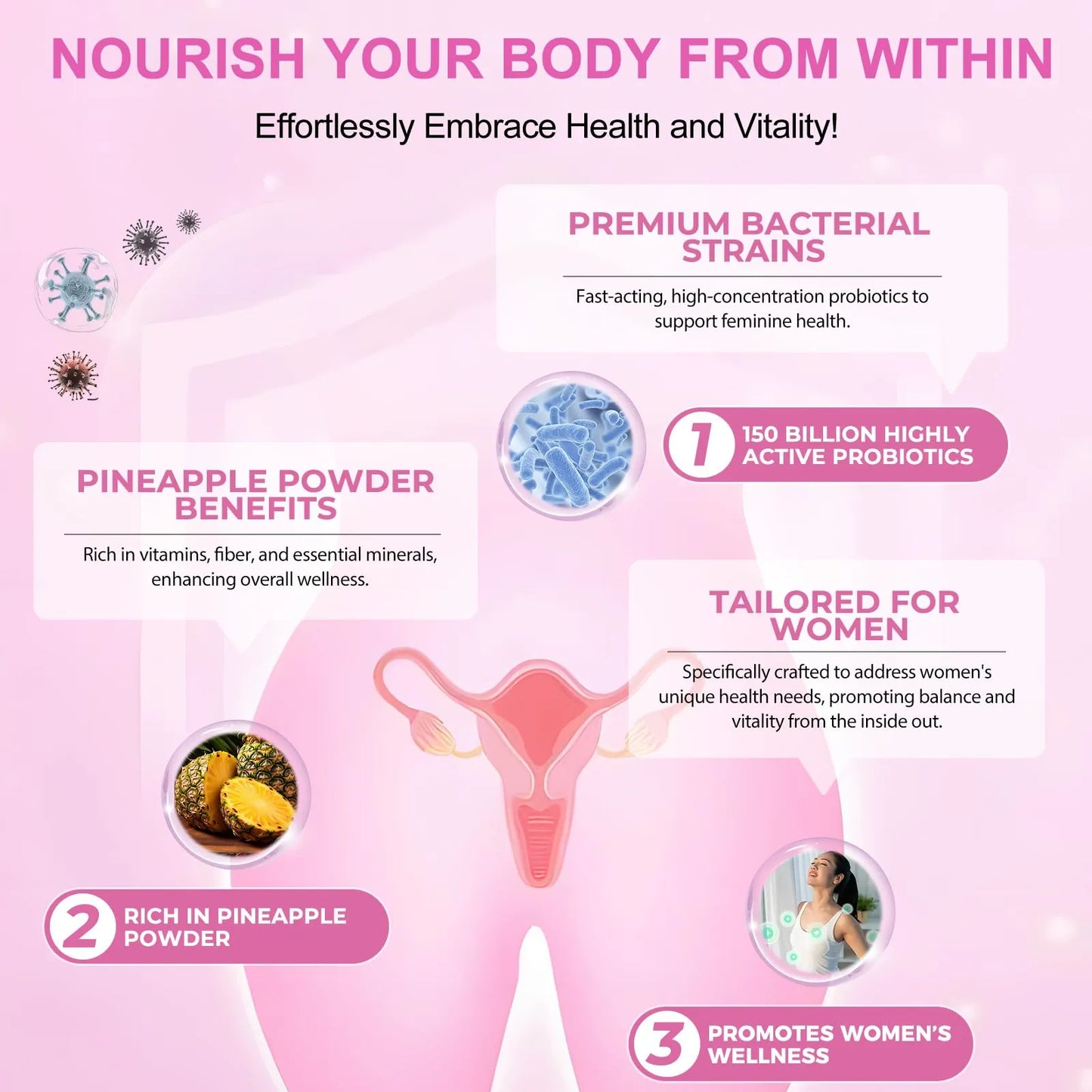 Gomitas Equilibro Femenino Probióticas Para Digestión Y PH Premium