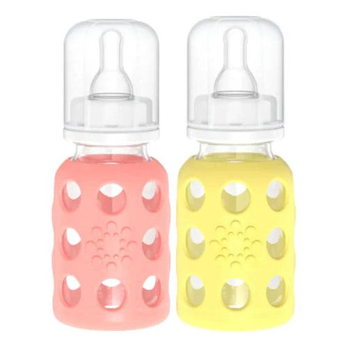 Biberones De Vidrio 120 Ml Con Proteccion De Silicona Lifefactory Paquete De 2