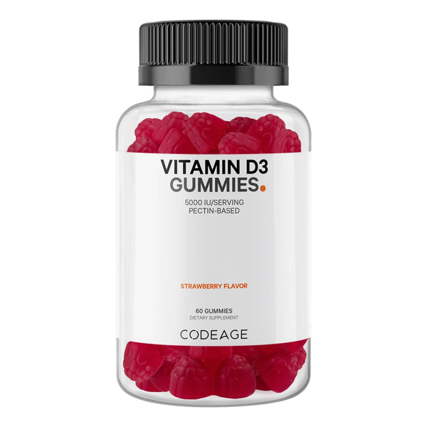 Gomitas De Vitamina D3 5000 Ui Sabor Fresa Pectina Sin Gelatina Animal