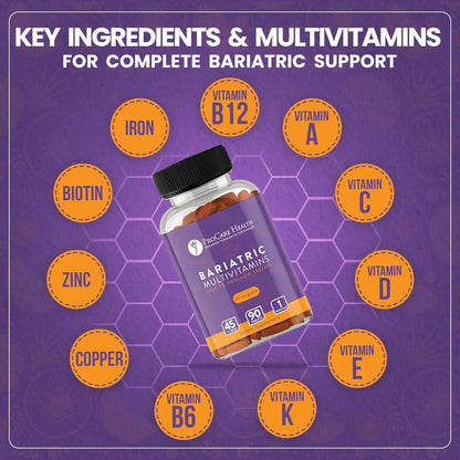 Multivitamínico Bariátrico Con Hierro 45 Mg 90 Tabletas Fáciles De Tragar
