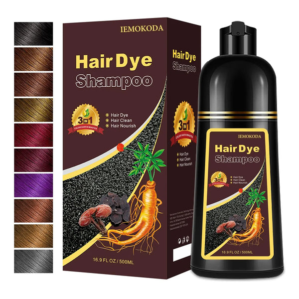 Champú Colorante Cabello Rojo Vino 3 En 1 Limpia Tiñe Y Nutre 16.9 Onzas