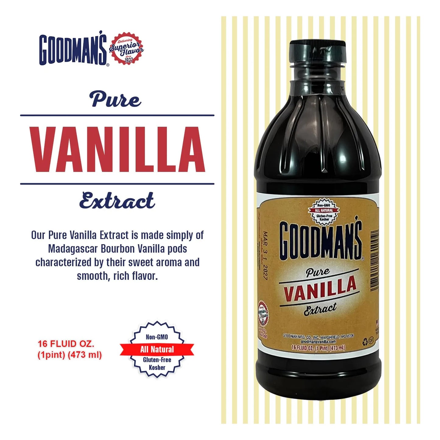 Extracto Puro De Vainilla Bourbon Madagascar 118 Ml Sin Gluten Y Kosher