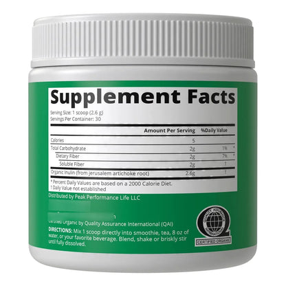 Polvo De Inulina Orgánica Fibra Prebiótica Natural Para Salud Intestinal Vegano Y Sin Alergenos