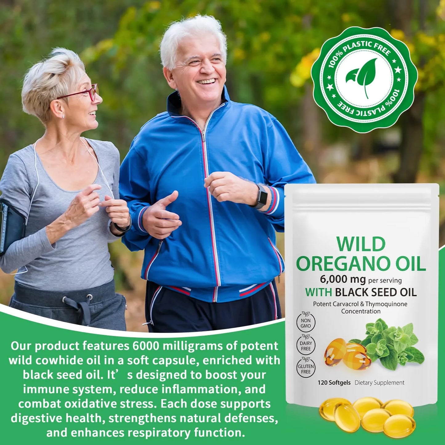 Capsulas De Aceite De Oregano 240 Unidades 6000 Mg Con Aceite De Semilla Negra Vegano