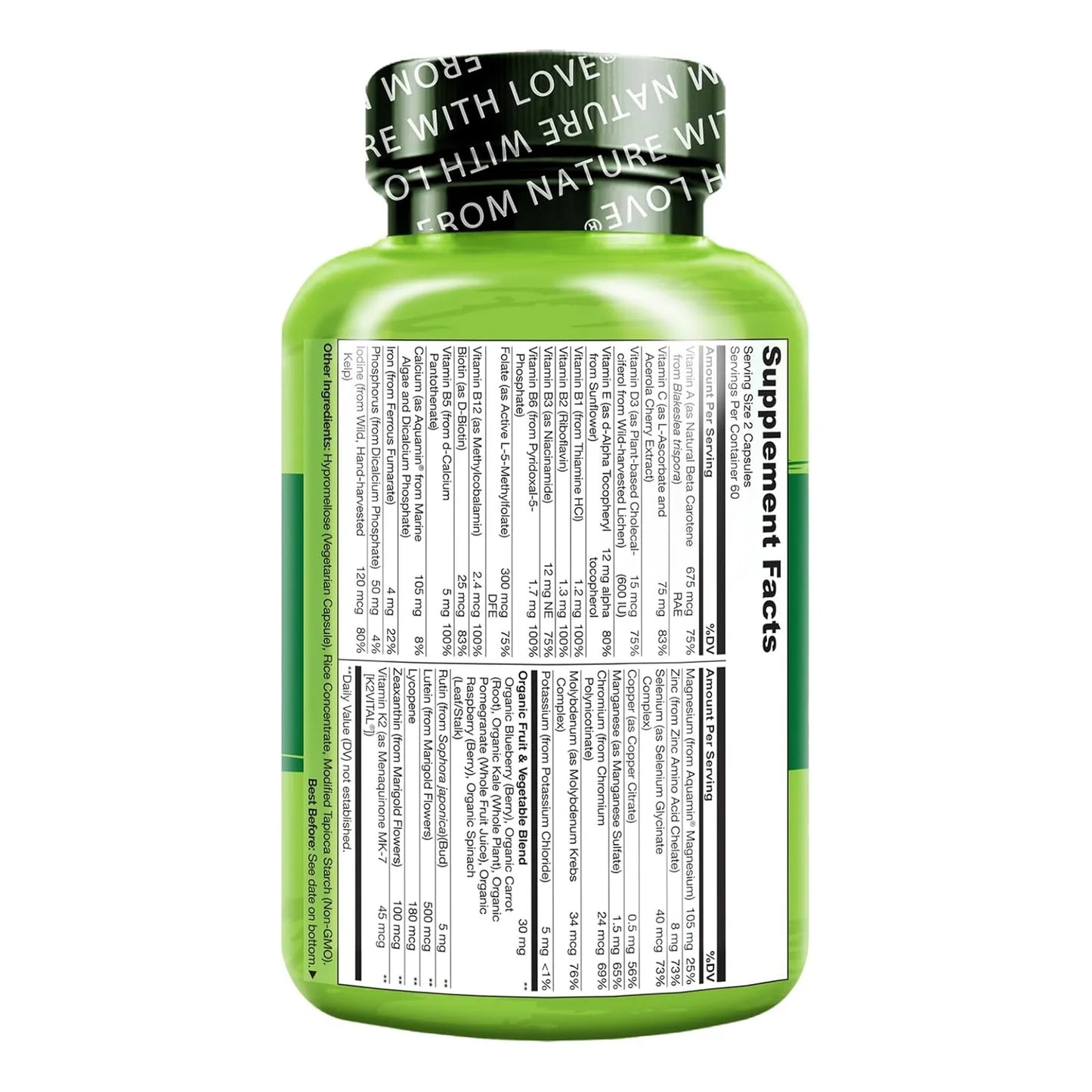 Multivitaminico Para Adolescentes Naturelo Con Vitaminas Y Minerales 120 Tabletas