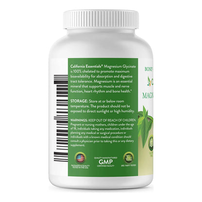 Glicinato De Magnesio 400 Mg Quelado Alta Absorción 360 Tabletas Vegano Sin Gluten