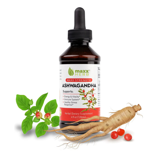 Extracto De Ashwagandha Liquido Alta Potencia 4 Oz Resistencia Memoria Sistema Inmunologico