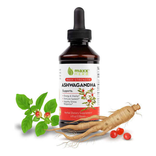 Extracto De Ashwagandha Liquido Alta Potencia 4 Oz Resistencia Memoria Sistema Inmunologico