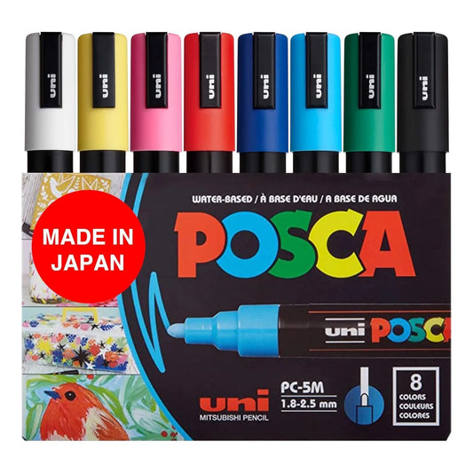 Marcadores Posca Acrilicos 8 Colores Punta Mediana Pc5m8set Versatilidad Y Calidad