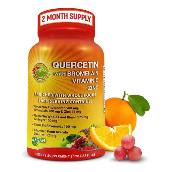 Quercetina Bromelina Vitamina C Zinc 1215 Mg Capsulas Refuerzo Inmunologico Potente
