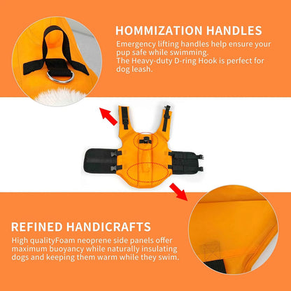 Chaleco Salvavidas Para Perros Ajustable Con Diseño De Tiburón