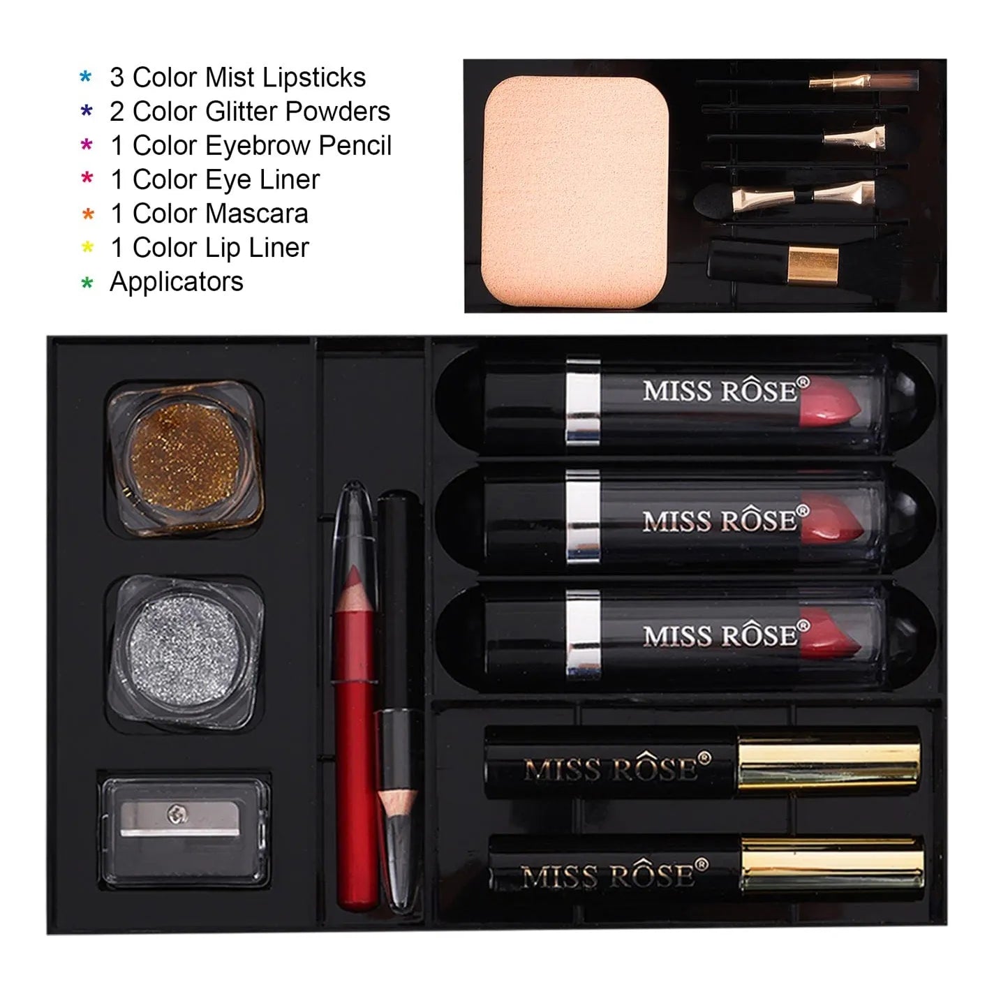 Kit Maquillaje Profesional 58 Colores Sombras Rubores Polvos Y Pinceles
