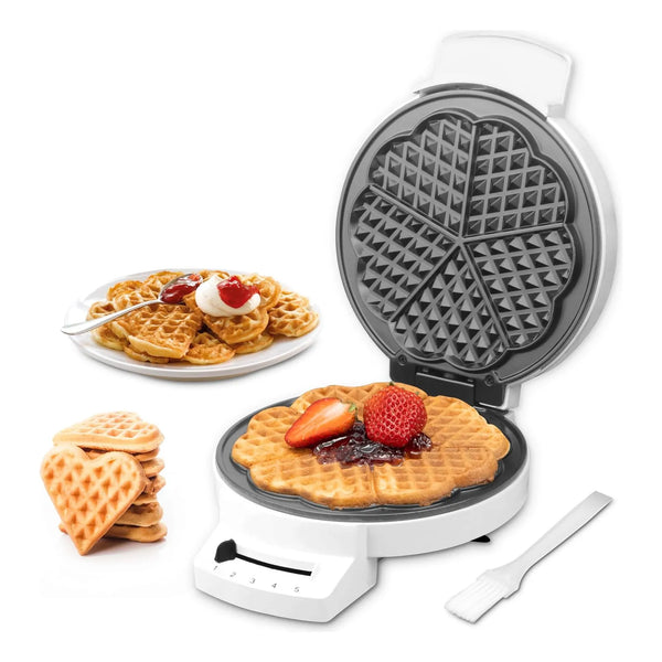 Mini Waflera Corazón Control Dorado Cocina Waffles Perfectos