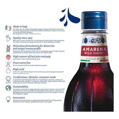 Jarabe Fabbri Cereza Amarena 1L Sabor Italiano Premium Para Bebidas Y Postres