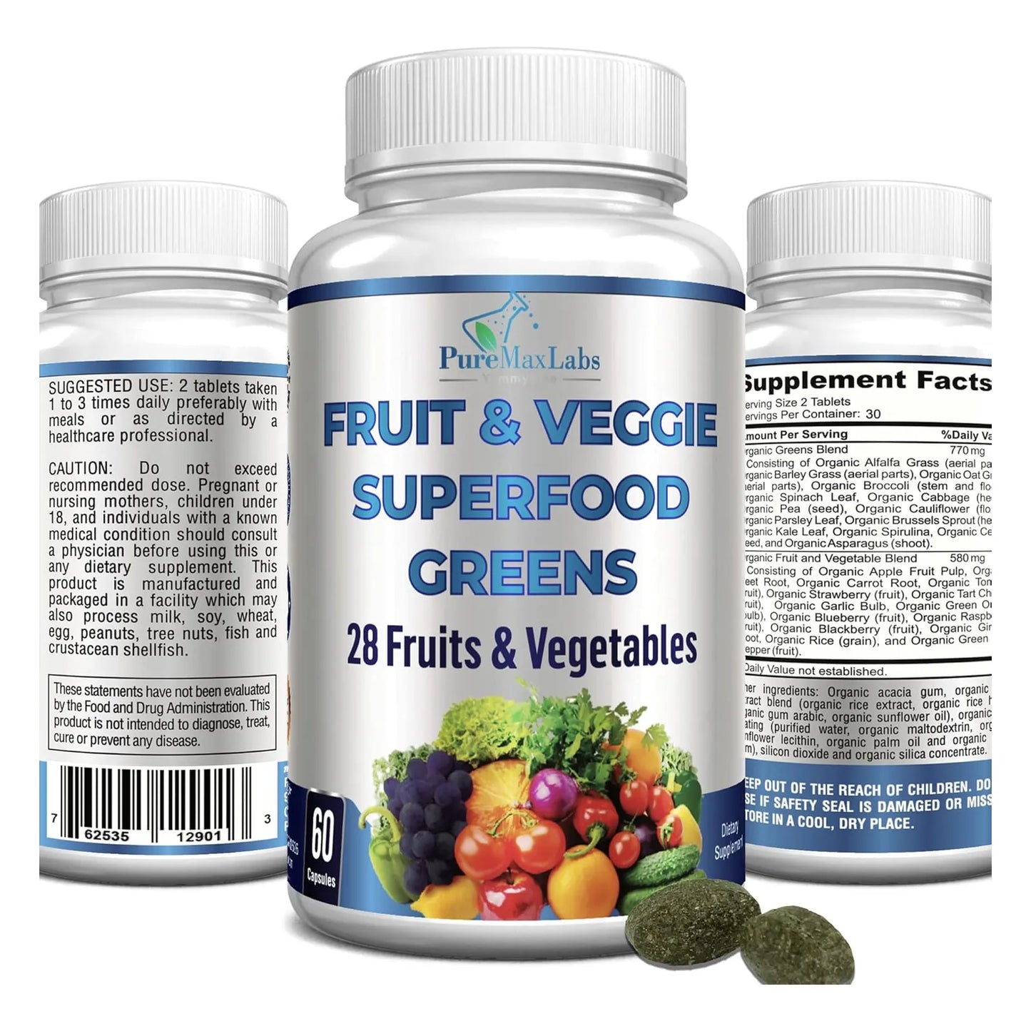 Superalimentos Verdes 28 Frutas Verduras Tabletas Antioxidantes Energia