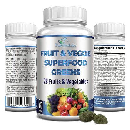 Superalimentos Verdes 28 Frutas Verduras Tabletas Antioxidantes Energia
