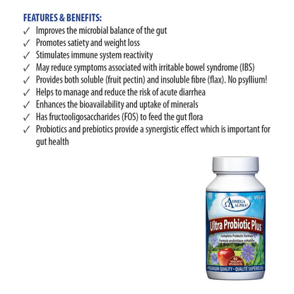Ultra Probiotic Plus 60 Capsulas Probiótico Prebiótico Salud Digestiva E Inmunológica