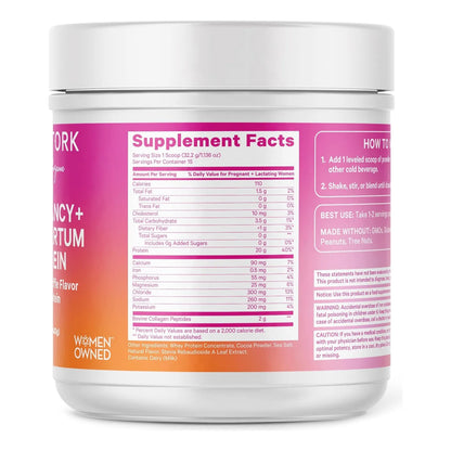 Proteína De Chocolate En Polvo Para Embarazo Y Lactancia Pink Stork Con Colágeno Y Suero De Leche