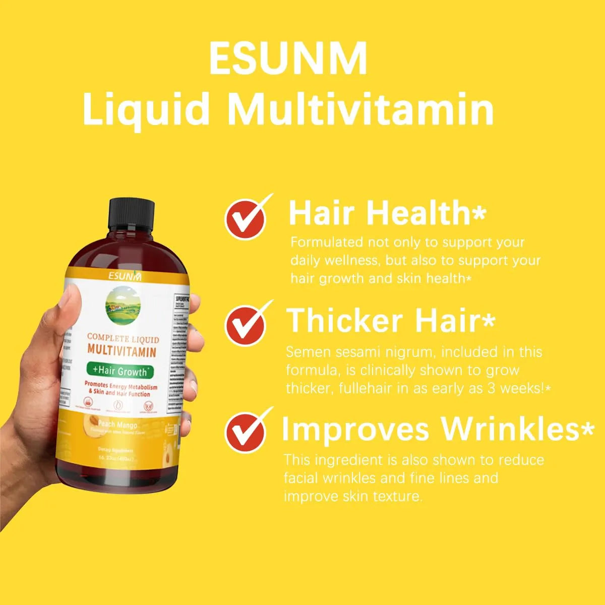 Multivitaminico Liquido Completo Crecimiento Cabello Piel Radiante Energia
