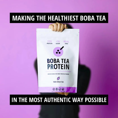Té De Burbujas De Leche De Taro Con Proteína De Suero Alimentado Con Pasto