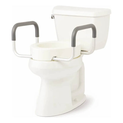 Elevador De Asiento De Inodoro Alargado Con Brazos Altura 3.5 Pulgadas Soporte 400 Lbs