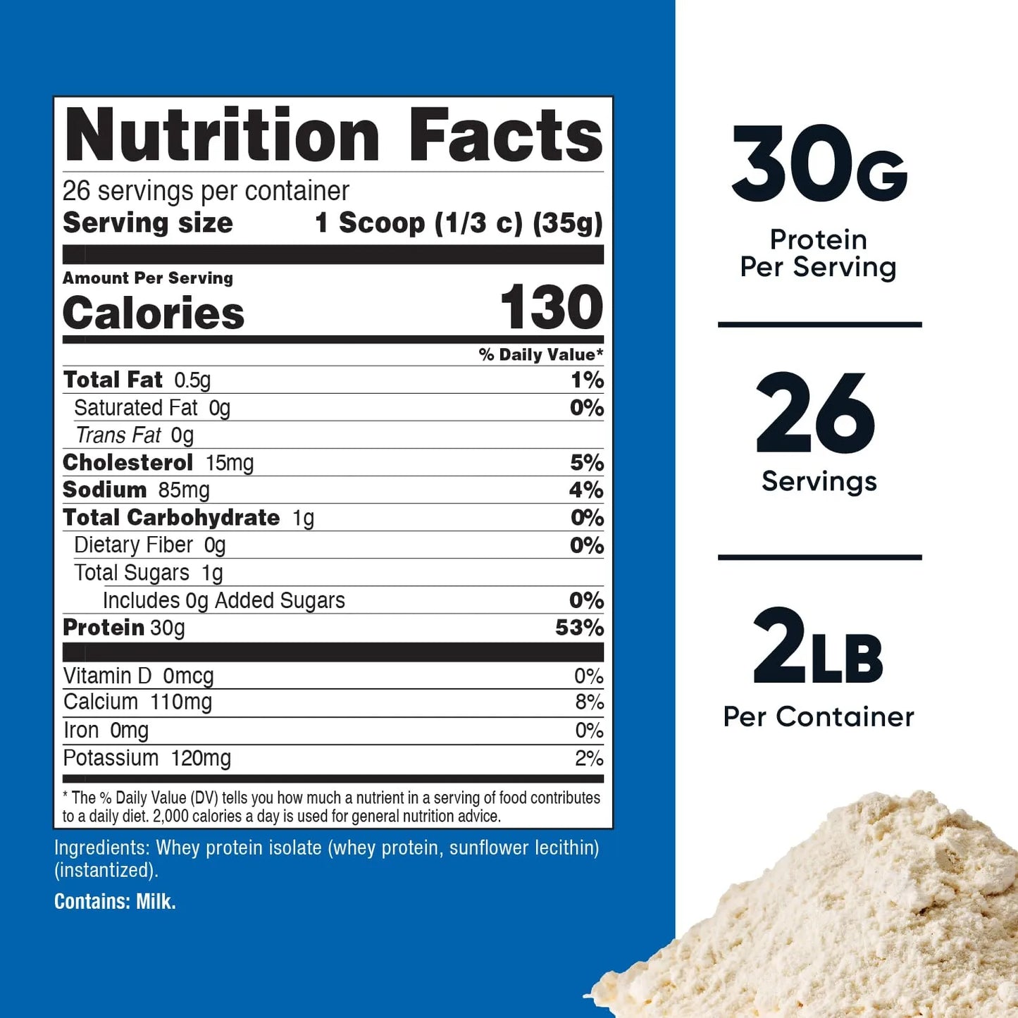 Proteína Aislada Suero Leche Sabor Neutral 2 Libras Alta Calidad