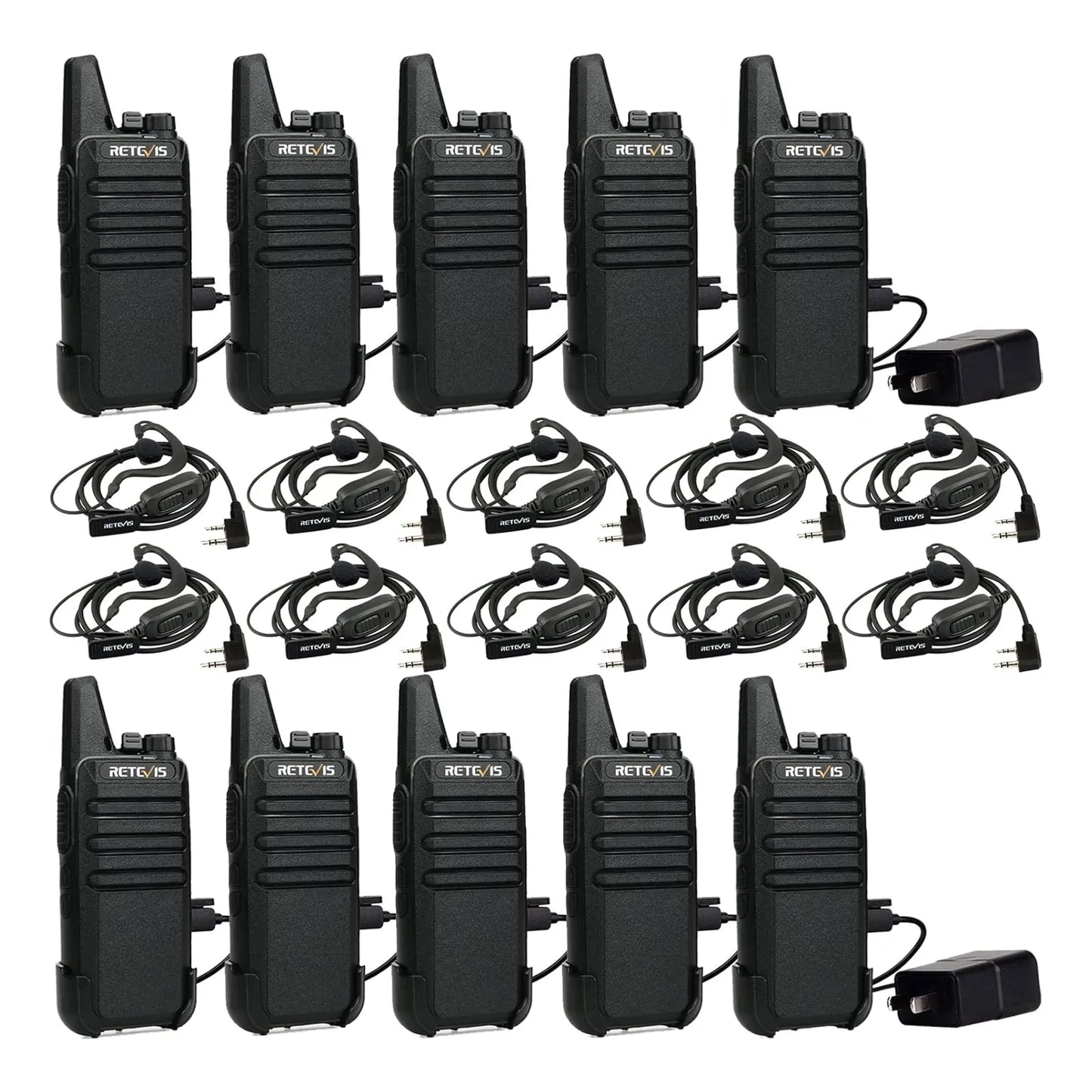 Walkie Talkies Retevis RT22 Largo Alcance Recargables USB C VOX Manos Libres