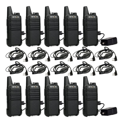 Walkie Talkies Retevis RT22 Largo Alcance Recargables USB C VOX Manos Libres