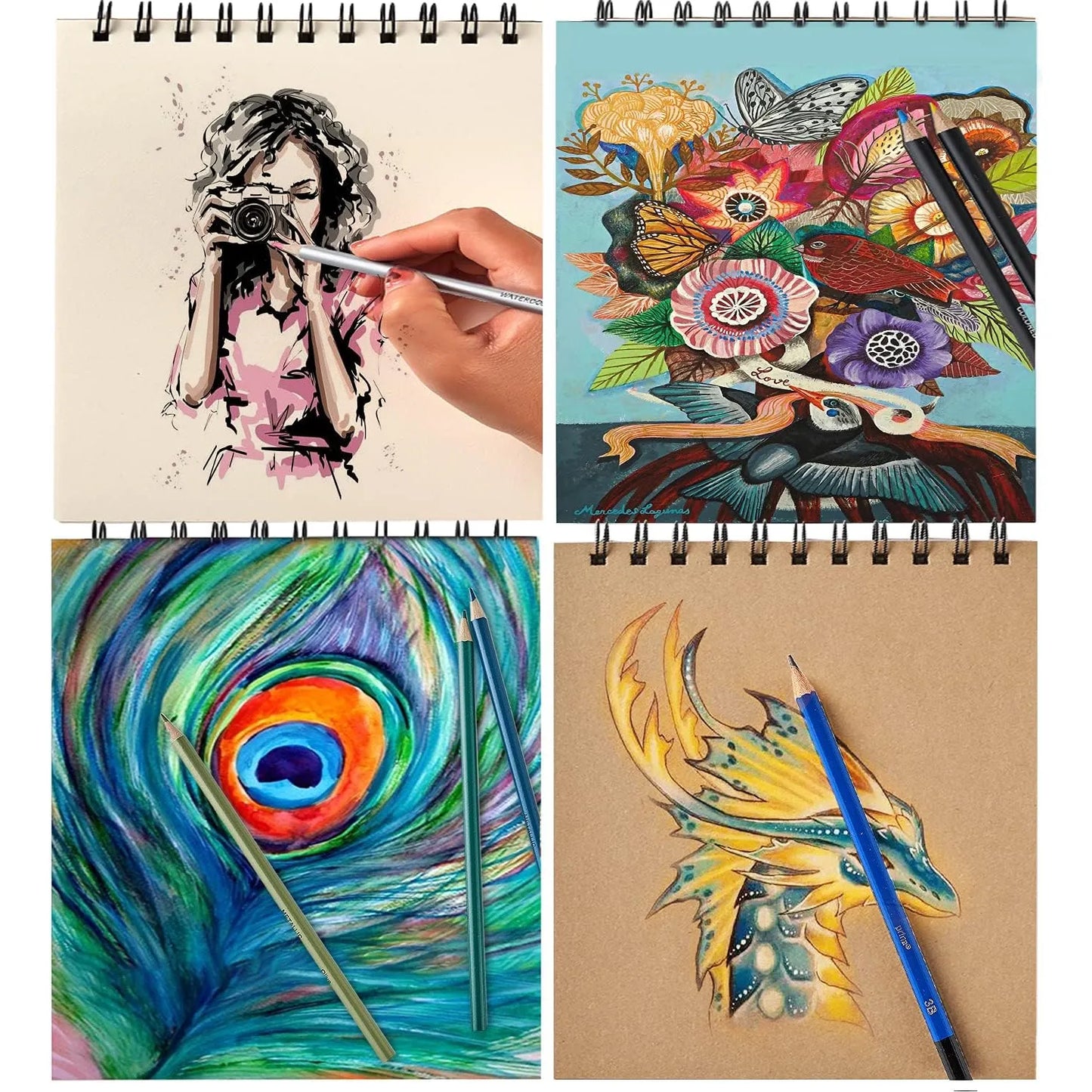 Set De Dibujo Profesional 76 Piezas Bloc 3 Colores Estuche SOMOS IMPORTACIONES GOLD