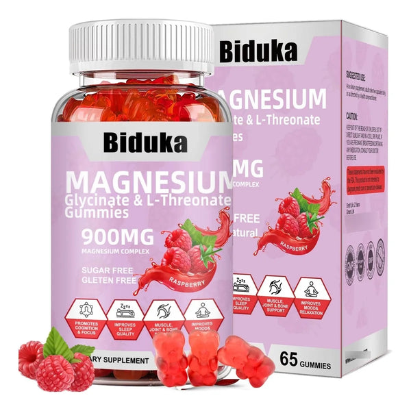 Gomitas De Frambuesa Con Magnesio Glicinato 900 Mg Potasio L Treonato Vitamina D B6 Coq10