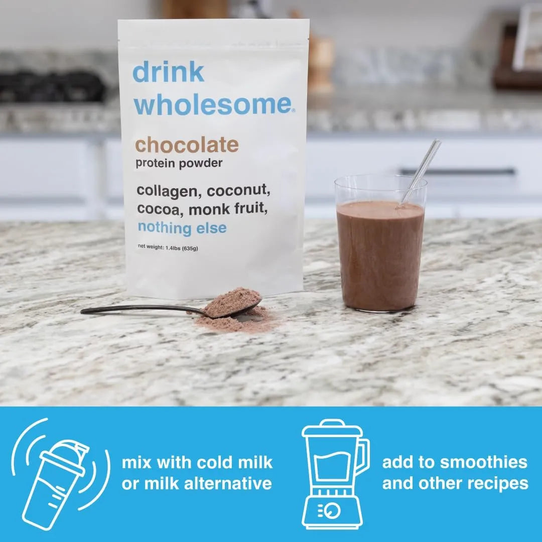 Proteína De Colágeno En Polvo Sabor Chocolate Para Estómagos Sensibles Fácil De Digerir Sin Lácteos