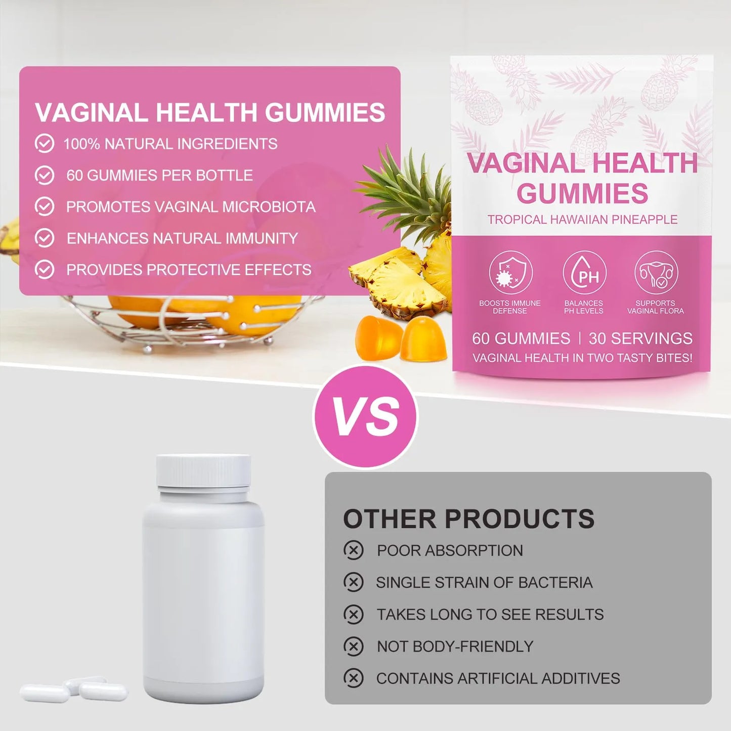 Gomitas Equilibrio Femenino Sabor Piña Suplemento Salud Mujer