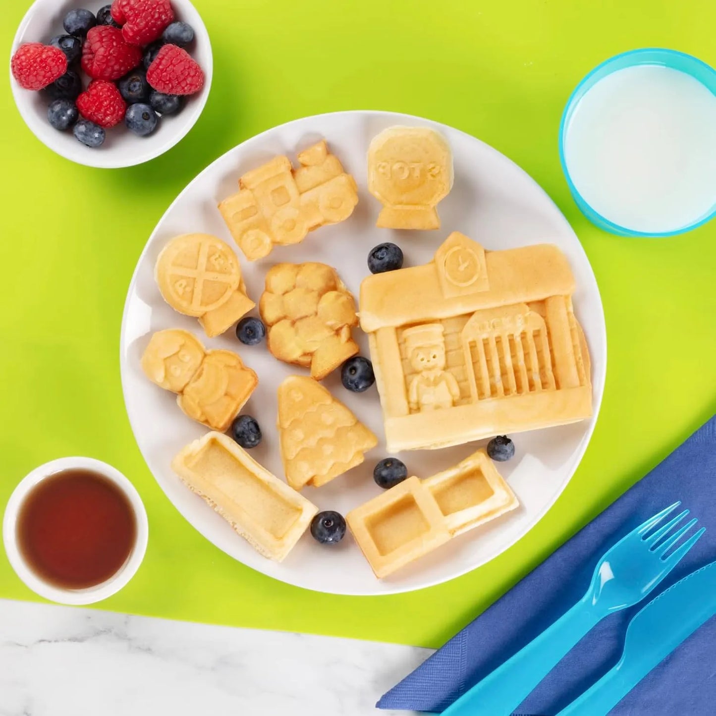 Train Set Waffle Maker Crea Divertidos Waffles En Forma De Tren Para Niños