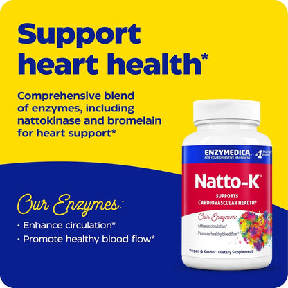 Soporte Enzimático Salud Cardiovascular 30 Cápsulas Enzymedica Natto-K