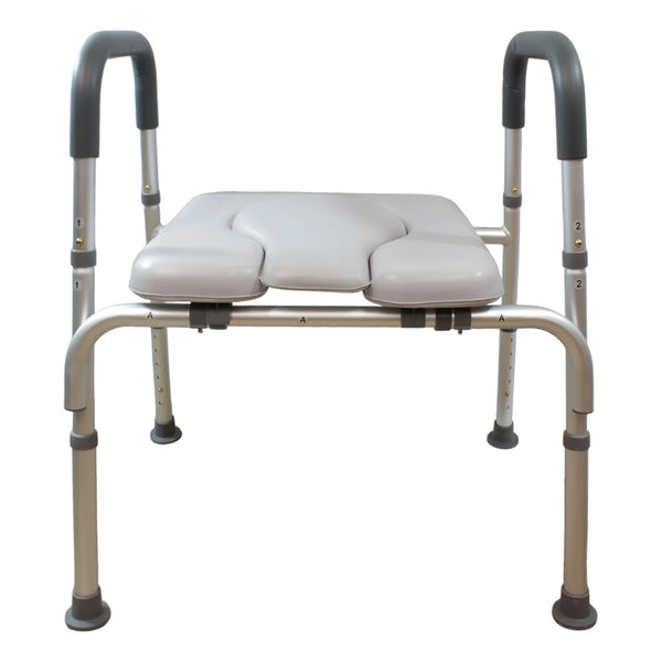 Asiento De Inodoro Elevado Altura Ajustable Con Reposabrazos Seguro Y Comodo