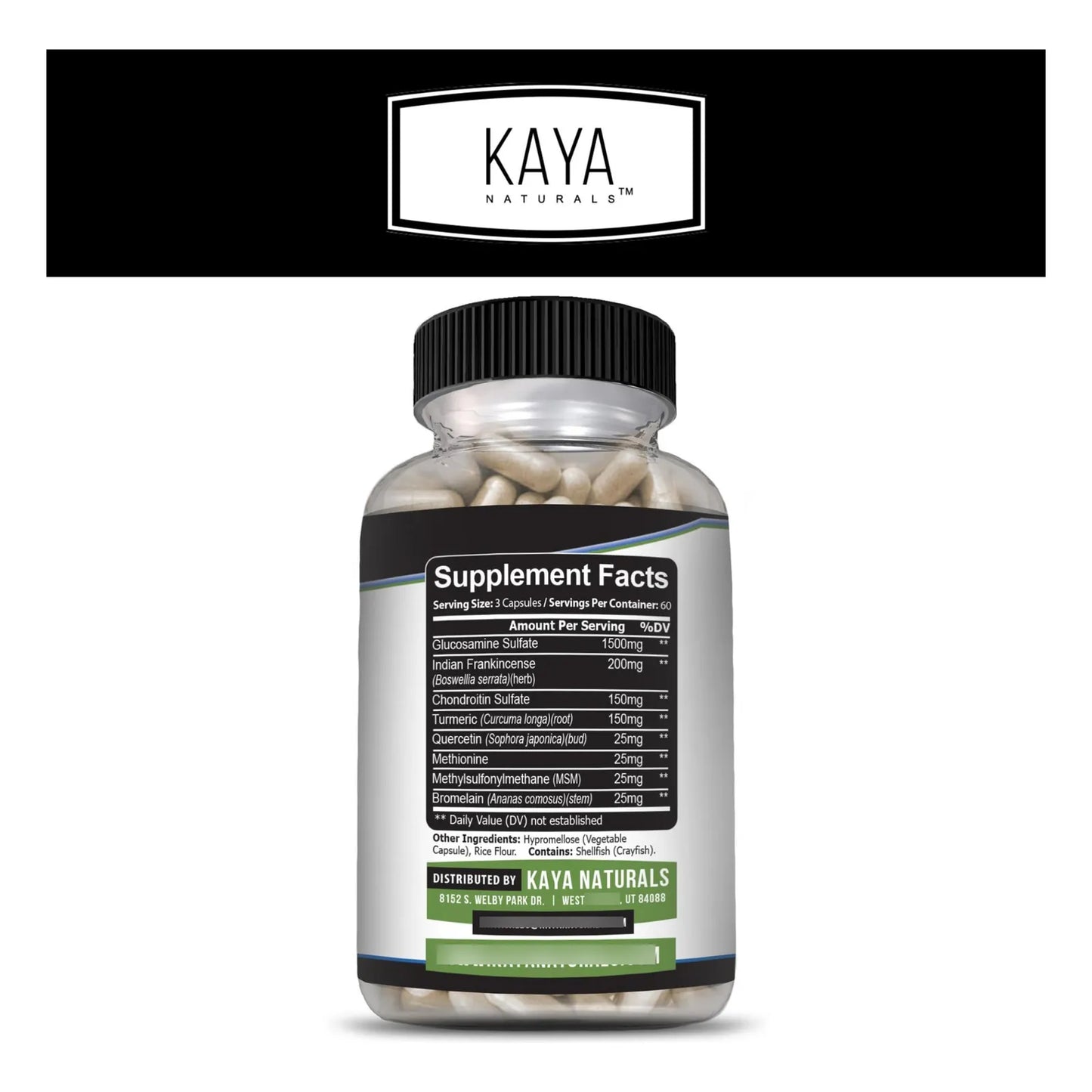 Kaya Naturals Joint Flex Aid Cápsulas De Cúrcuma Para Articulaciones 180 Unidades
