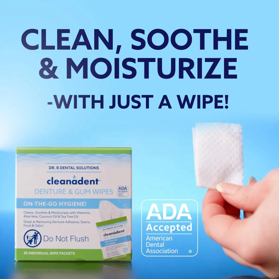 Toallitas Cleanadent Limpieza Profunda Dentaduras Postizas 30 Unidades