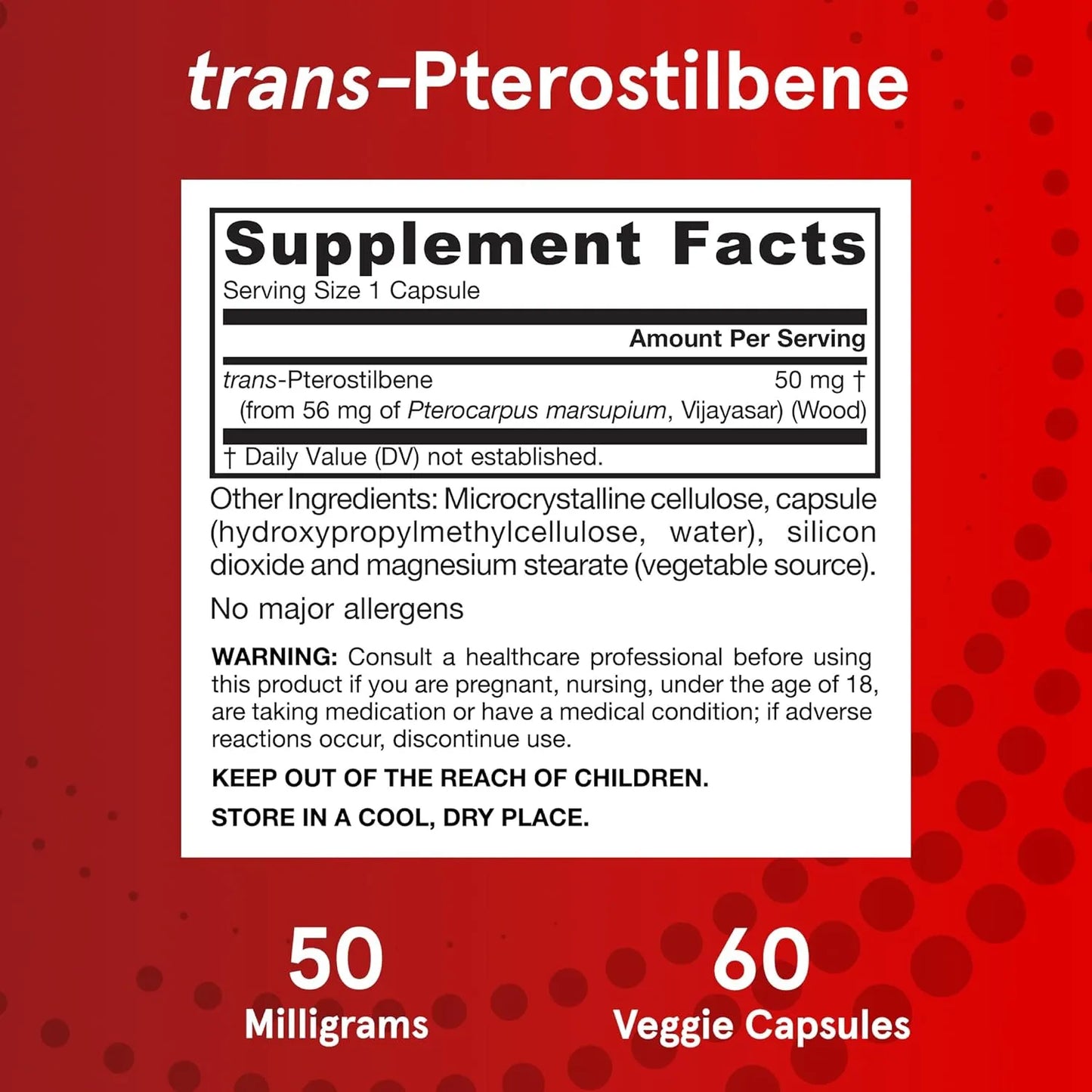 Pterostilbeno 50 Mg Jarrow Formulas Antioxidante Salud Cardiovascular 60 Capsulas