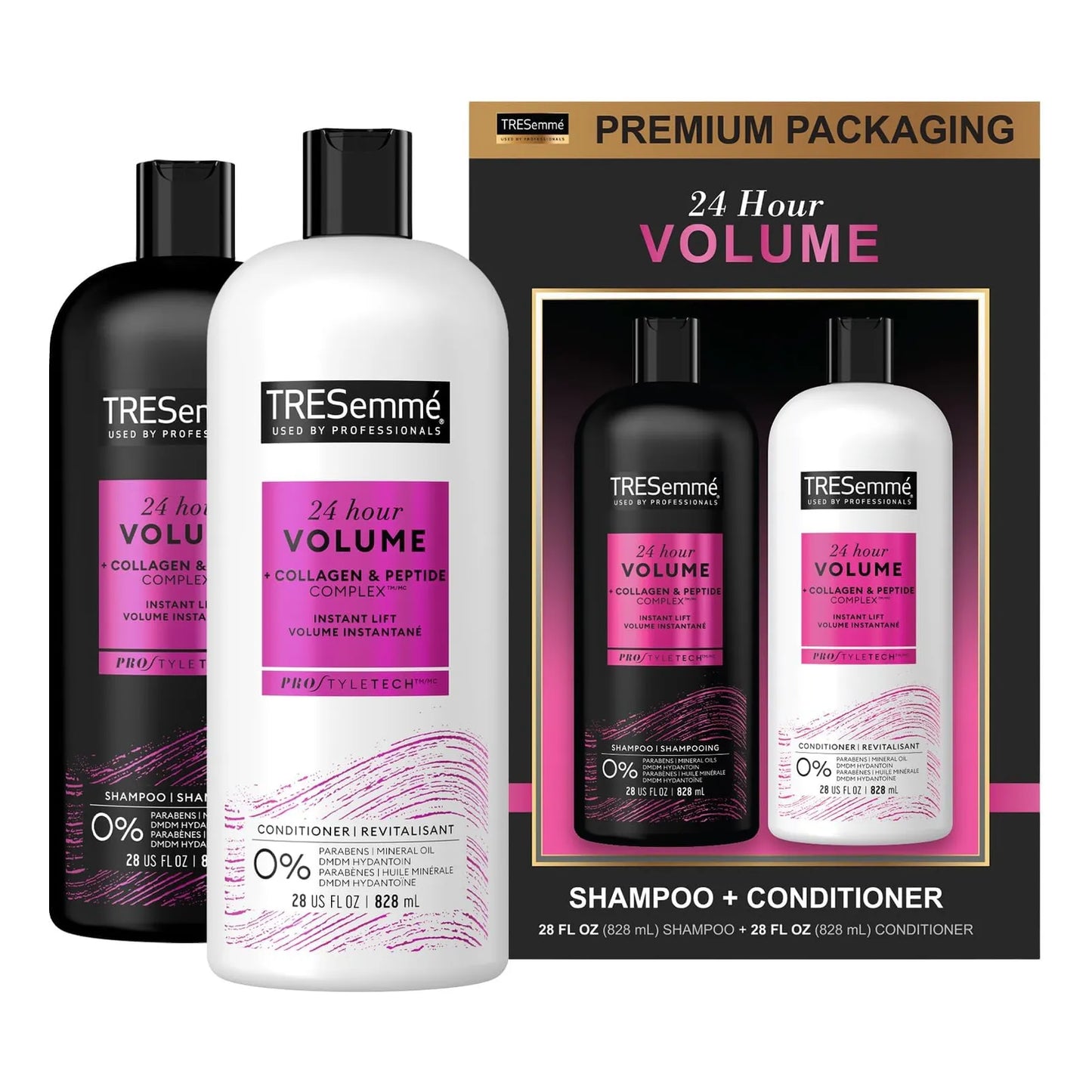 Tresemme Voluminizador Champu Acondicionador 24h 828ml Cabello Con Volumen Profesional