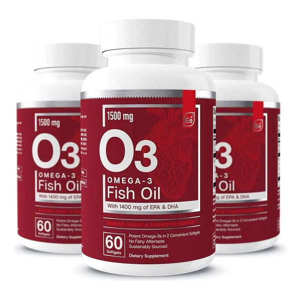 Aceite De Pescado Omega 3 EPA DHA Essential Elements 60 Cápsulas X3 Apoyo Inmunológico Cardíaco Y Cognitivo