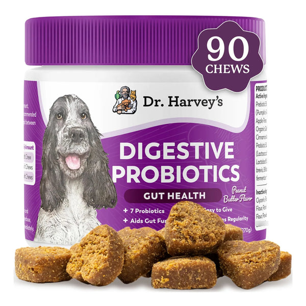 Masticables Blandos Probióticos Digestivos Para Perros Sabor Mantequilla De Maní 90 Unidades