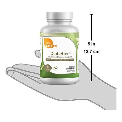 Suplemento Avanzado De Apoyo A La Glucosa Con Canela Zahler Diabetter 120 Cápsulas Certificado Kosher
