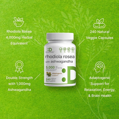 Suplemento En Cápsula Deal Supplement Rhodiola Rosea Y Ashwagandha De 240 Un - Imagen 4