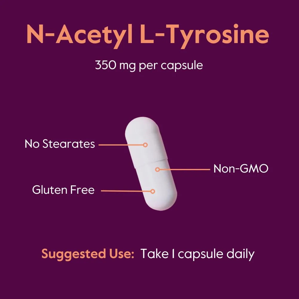 N Acetil L Tirosina 350mg 240 Capsulas Enfoque Memoria Sin Gluten
