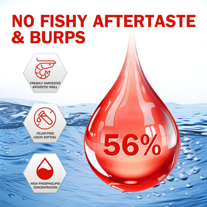 Aceite De Krill Antártico 1000mg 60 Cápsulas Blandas Omega 3 EPA DHA